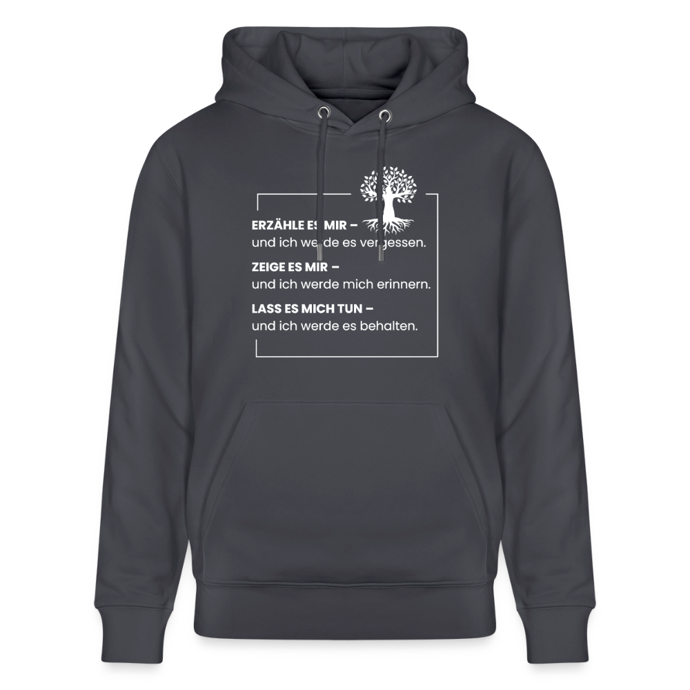 Wissen schafft Freiheit (Erzähle es mir) / Unisex Bio-Hoodie - Indigoblau
