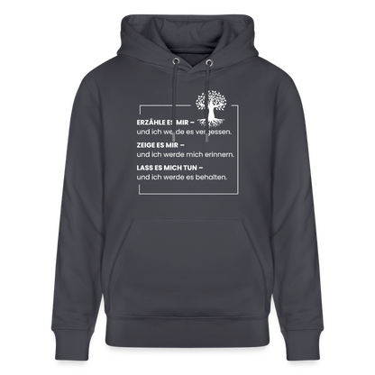 Wissen schafft Freiheit (Erzähle es mir) / Unisex Bio-Hoodie - Indigoblau