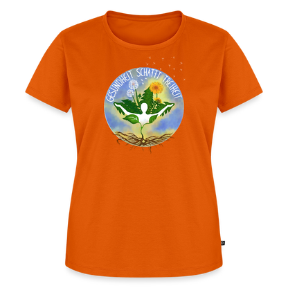 Gesundheit schafft Freiheit (FREI) / 100% Bio Frauen Premium T-Shirt (weiß) - Orange 