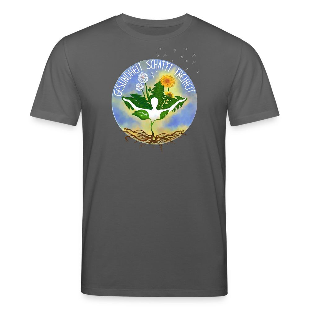 Gesundheit schafft Freiheit (Natur ist kein Trend) / 100% Bio T-Shirt Herren - Anthrazit