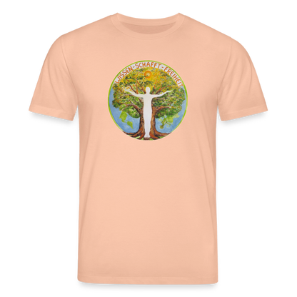 Wissen schafft Freiheit (Natürlich) / 100% Bio T-Shirt Herren - Pfirsich