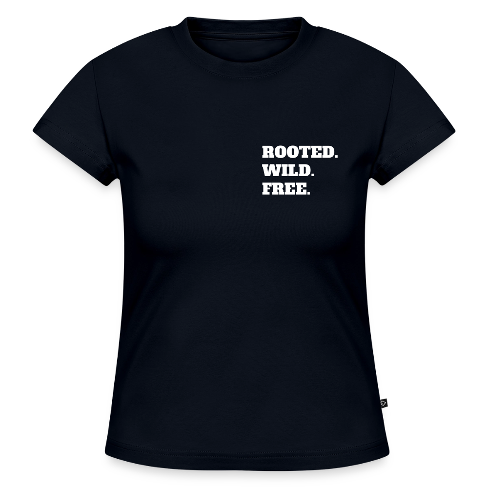ROOTED - SLIM FIT Frauen Organic T-Shirt - Navy