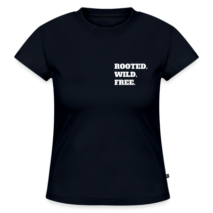 ROOTED - SLIM FIT Frauen Organic T-Shirt - Navy