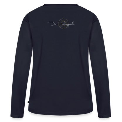 Nur 3 Trōpfen v2 - Frauen Premium Langarmshirt - Navy