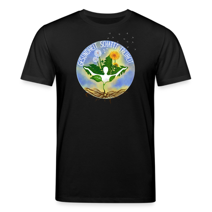 Gesundheit schafft Freiheit (Natürlich) / 100% Bio T-Shirt Herren - Schwarz
