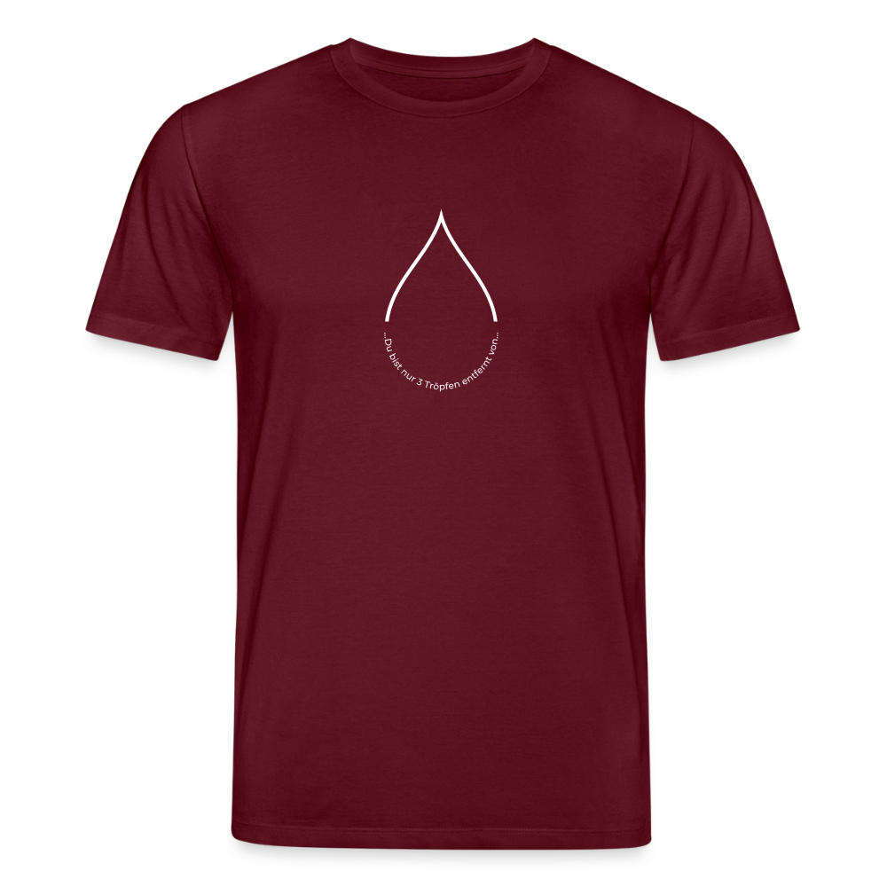 Nur 3 Trōpfen entfernt v2 - Unisex Bio-T-Shirt - Burgunderrot