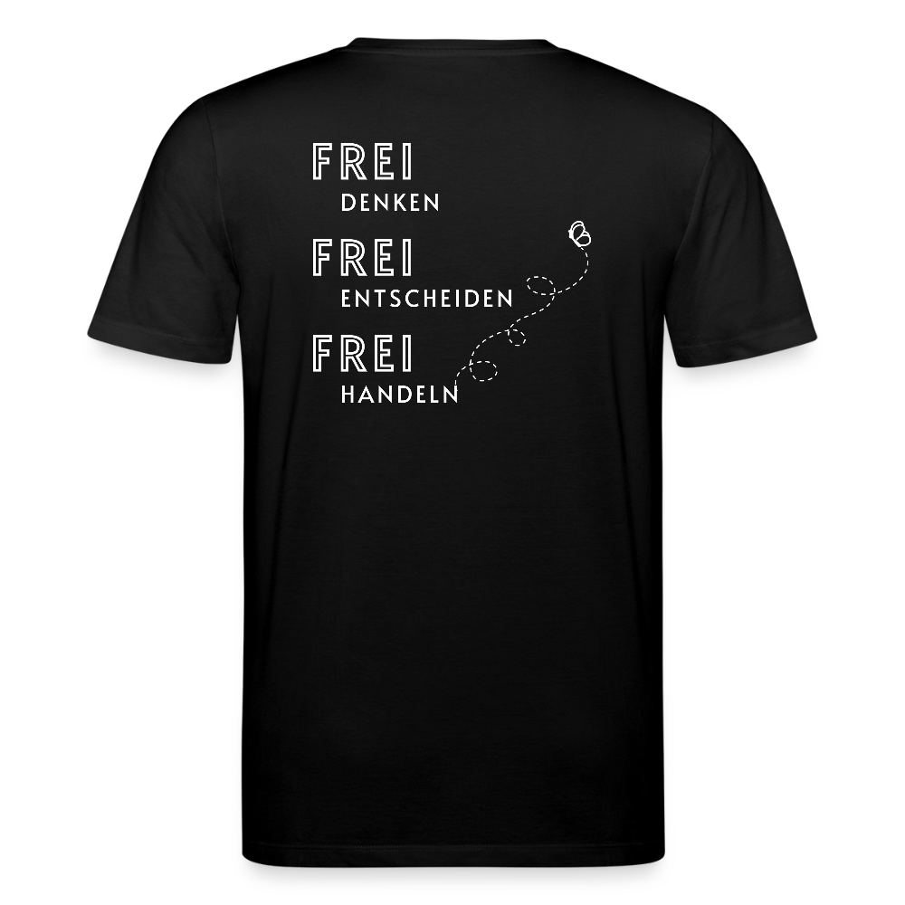 Gesundheit schafft Freiheit (FREI) / 100% Bio T-Shirt Herren - Schwarz