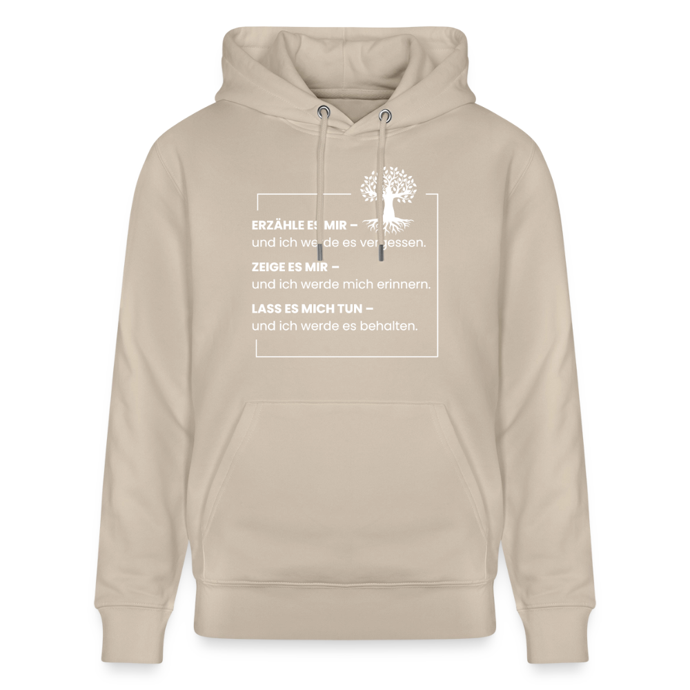 Wissen schafft Freiheit (Erzähle es mir) / Unisex Bio-Hoodie - Beige
