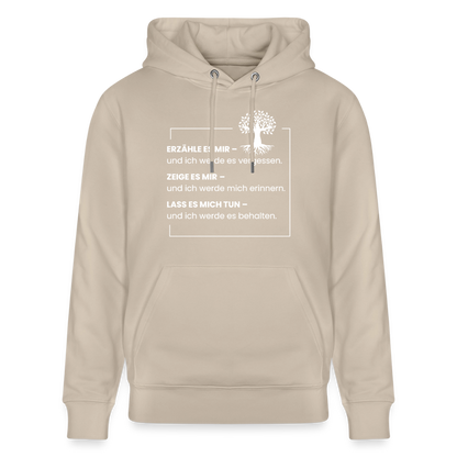Wissen schafft Freiheit (Erzähle es mir) / Unisex Bio-Hoodie - Beige