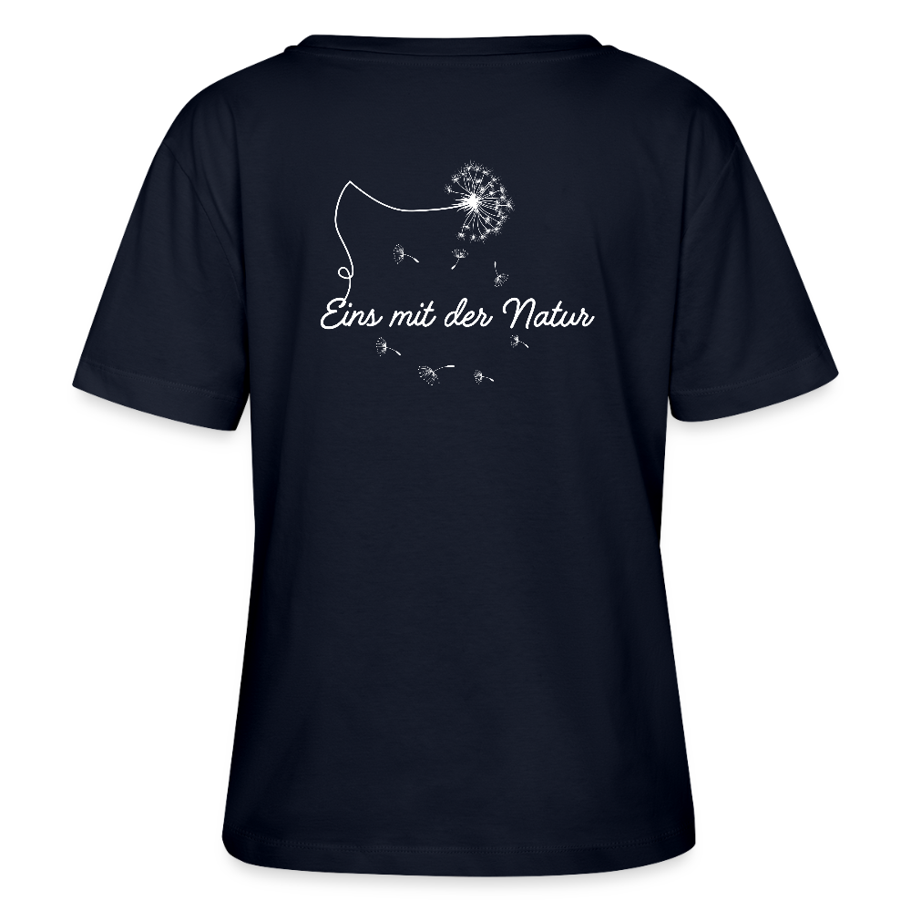 Gesundheit schafft Freiheit (Eins mit der Natur) / 100% Bio Frauen T-Shirt Relaxed Rundhals - Navy