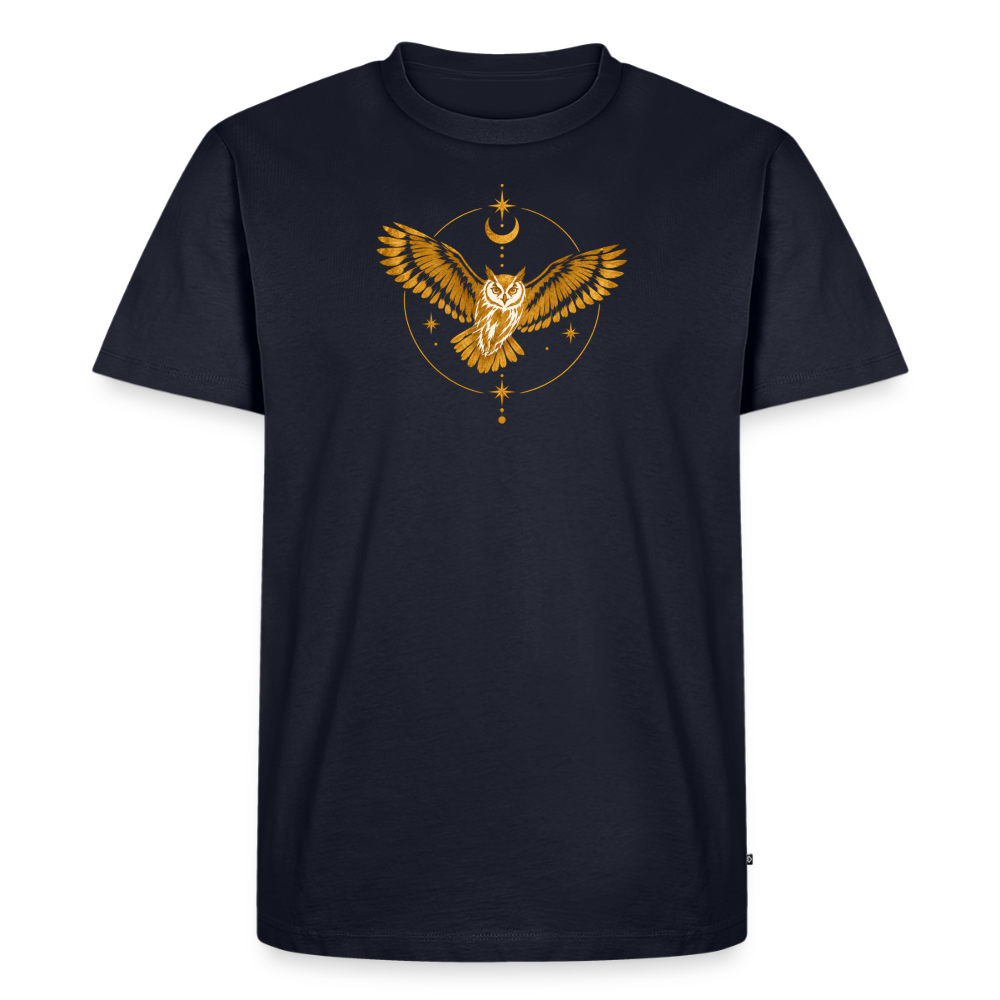 Die Eule / Gemeinsam losgehen - 100% BIO Männer Premium T-Shirt - Navy