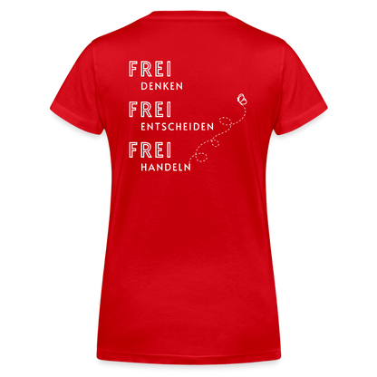 Gesundheit schafft Freiheit (FREI) / 100% Bio Frauen Bio-T-Shirt mit V-Ausschnitt - Rot