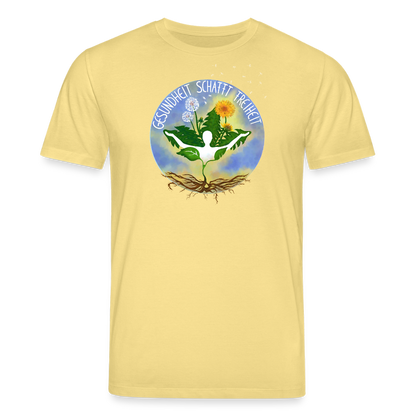 Gesundheit schafft Freiheit (Eins mit der Natur) / 100% Bio T-Shirt Herren - Gelb Viva 