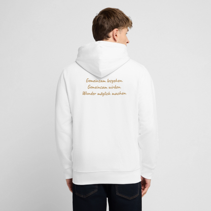 Die Eule / Gemeinsam losgehen - 100% BIO Unisex Bio-Hoodie CRUISER - Weiß