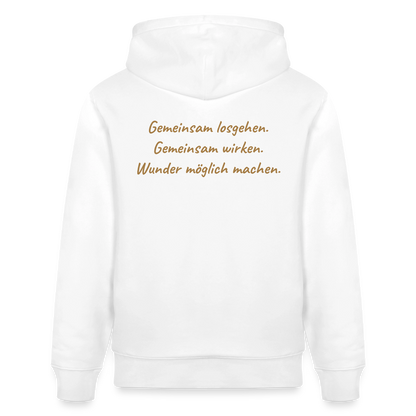 Die Eule / Gemeinsam losgehen - 100% BIO Unisex Bio-Hoodie CRUISER - Weiß