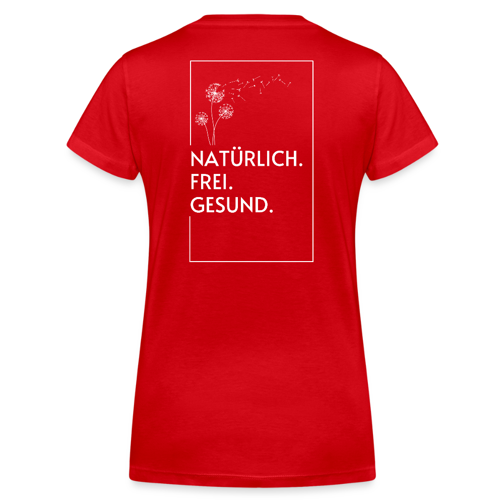 Gesundheit schafft Freiheit (Natürlich) / 100% Bio Frauen Bio-T-Shirt mit V-Ausschnitt - Rot