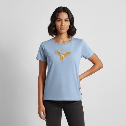 Die Eule / Gemeinsam losgehen - 100% BIO Frauen Premium T-Shirt - Hellblau