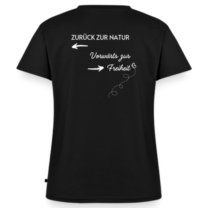 Gesundheit schafft Freiheit (Zurück zur Natur) / 100% Bio Frauen Bio-T-Shirt mit V-Ausschnitt - Schwarz