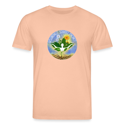 Gesundheit schafft Freiheit (3) / 100% Bio T-Shirt Herren (weiß) - Pfirsich