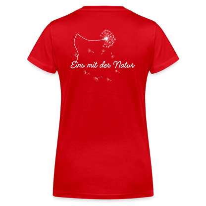 Gesundheit schafft Freiheit (Eins mit der Natur) / 100% Bio Frauen Bio-T-Shirt mit V-Ausschnitt - Rot