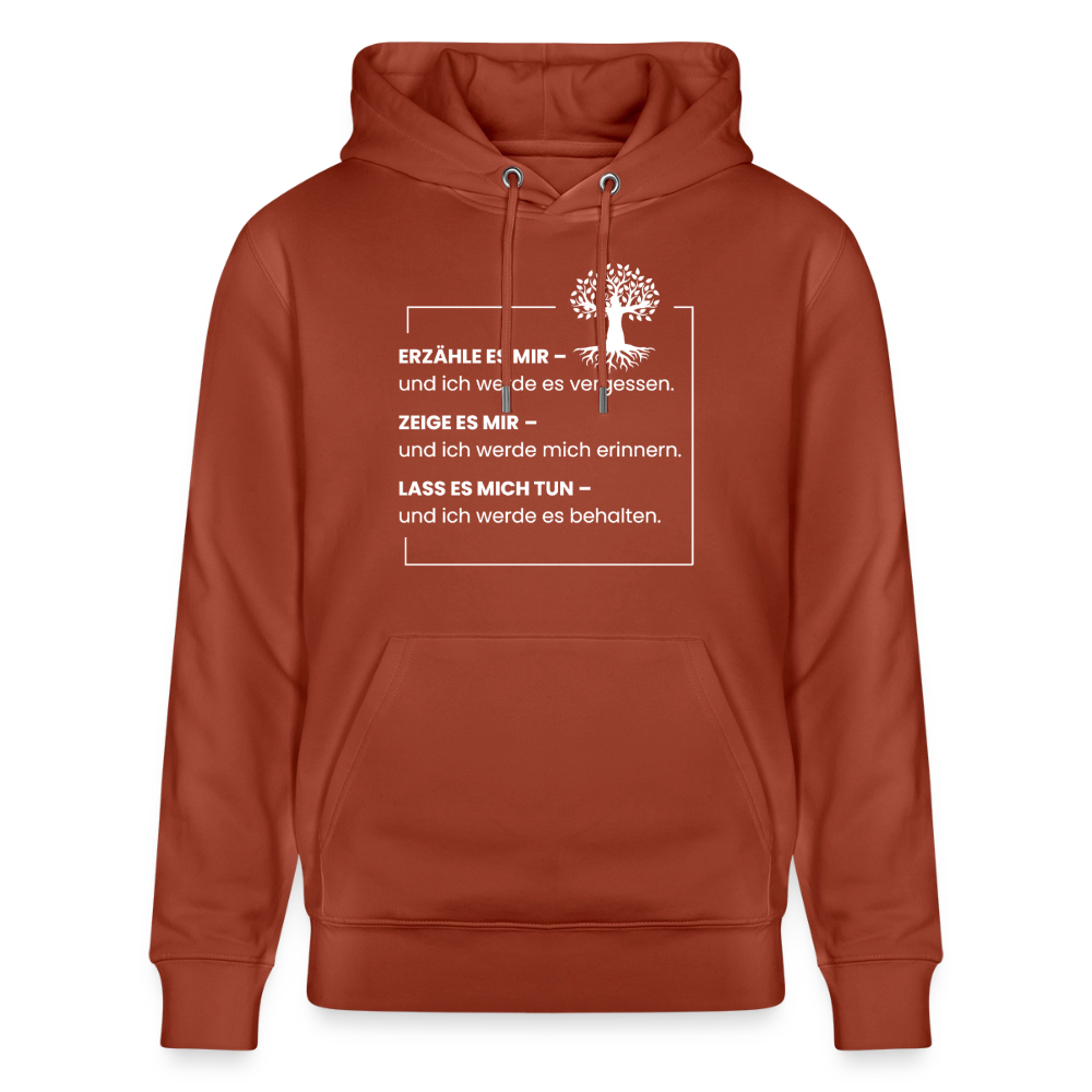 Wissen schafft Freiheit (Erzähle es mir) / Unisex Bio-Hoodie - Terrakotta