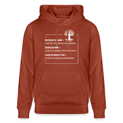 Wissen schafft Freiheit (Erzähle es mir) / Unisex Bio-Hoodie - Terrakotta