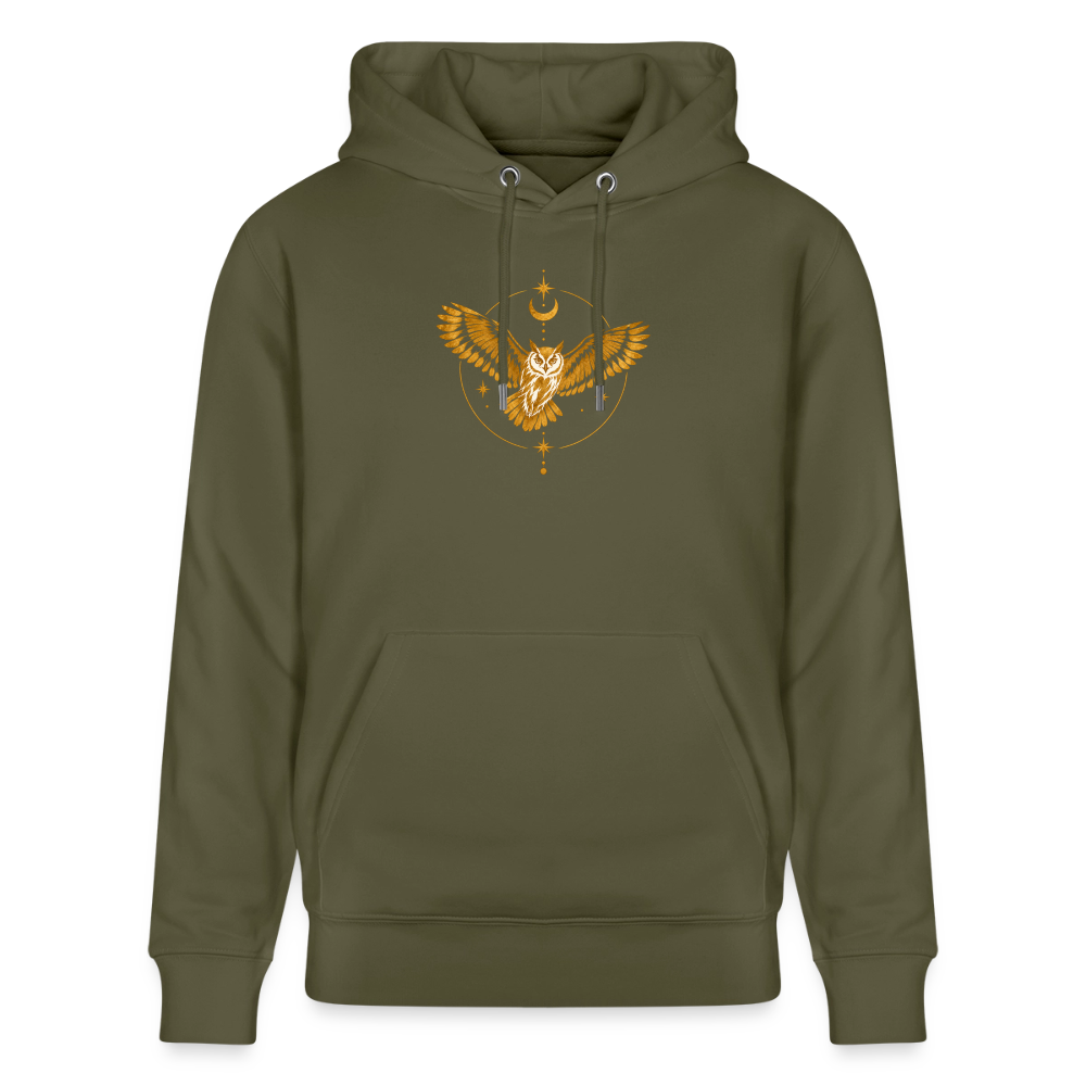 Die Eule / Gemeinsam losgehen - 100% BIO Unisex Bio-Hoodie CRUISER - Khaki Grün
