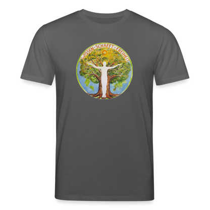 Wissen schafft Freiheit (Natürlich) / 100% Bio T-Shirt Herren - Anthrazit