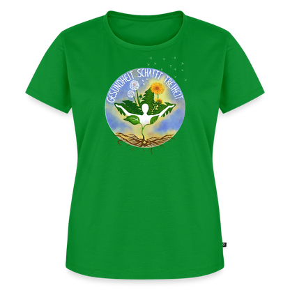 Gesundheit schafft Freiheit (Eins mit der Natur) / 100% Bio Frauen Premium T-Shirt (weiß) - Grün