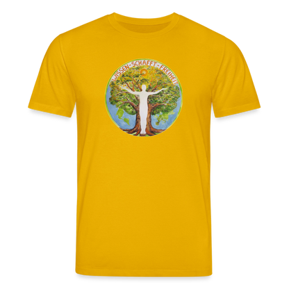 Wissen schafft Freiheit (Natürlich) / 100% Bio T-Shirt Herren - Spektralgelb