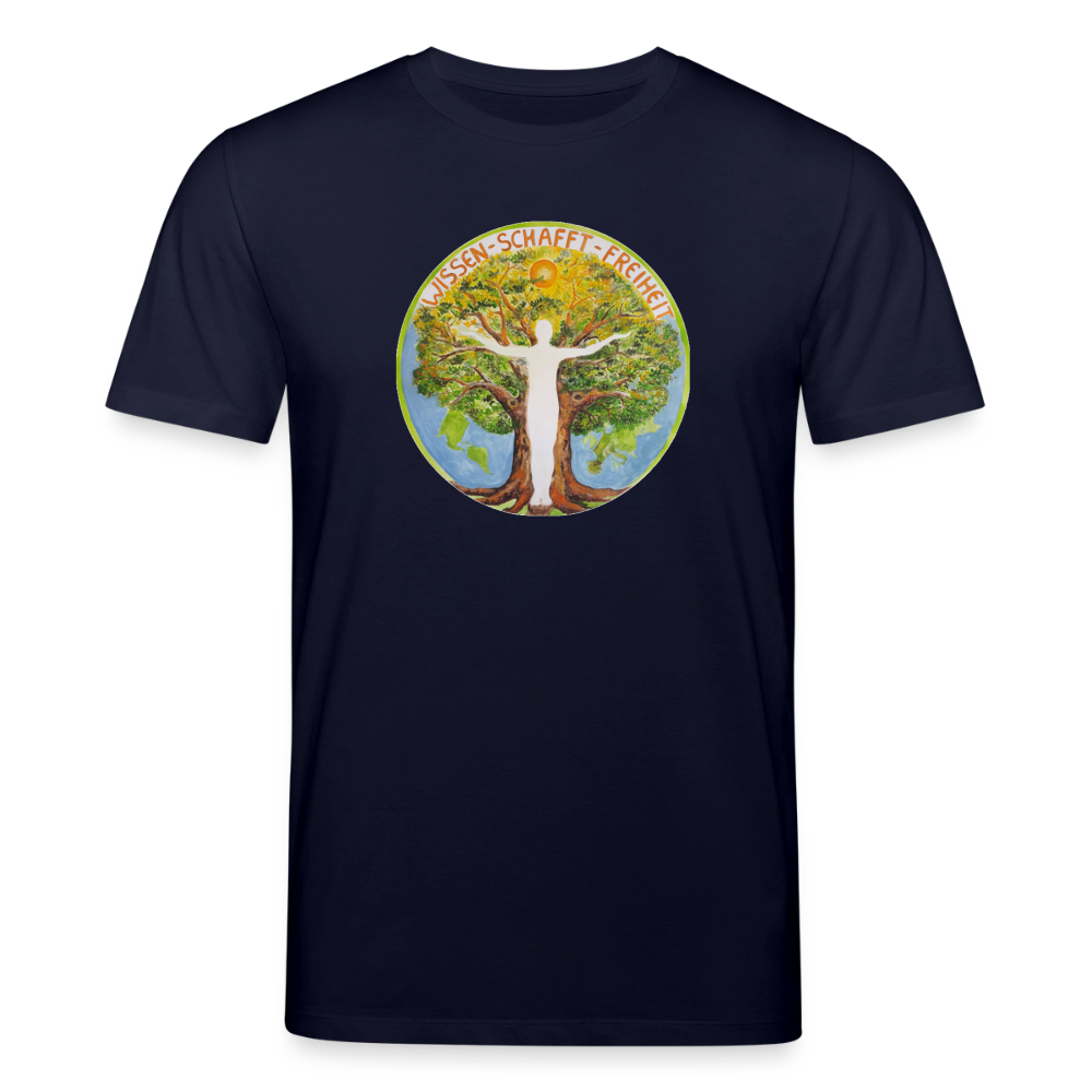 Wissen schafft Freiheit (Natürlich) / 100% Bio T-Shirt Herren - Navy