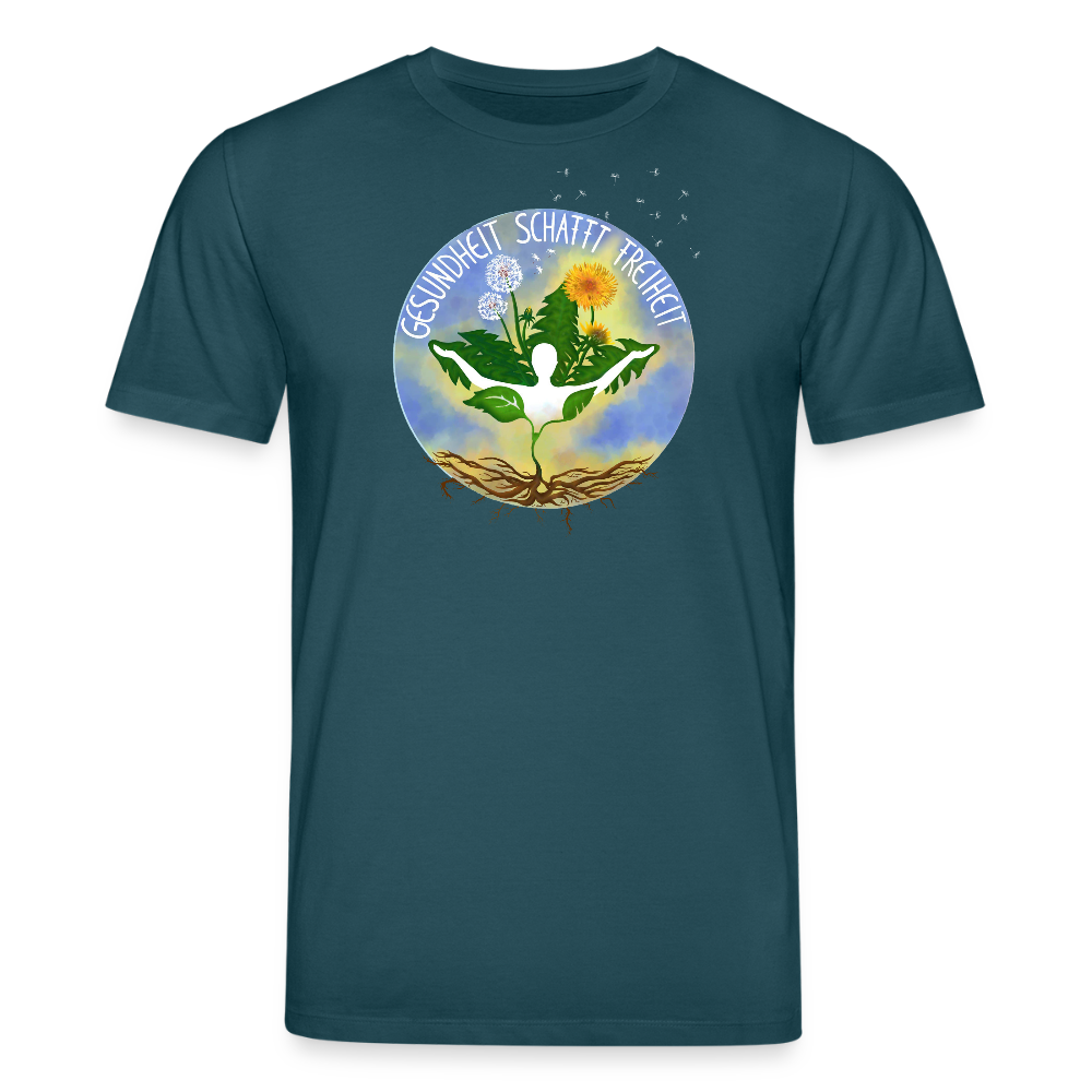 Gesundheit schafft Freiheit (Zurück zur Natur) / 100% Bio T-Shirt Herren - Dunkles Petrol