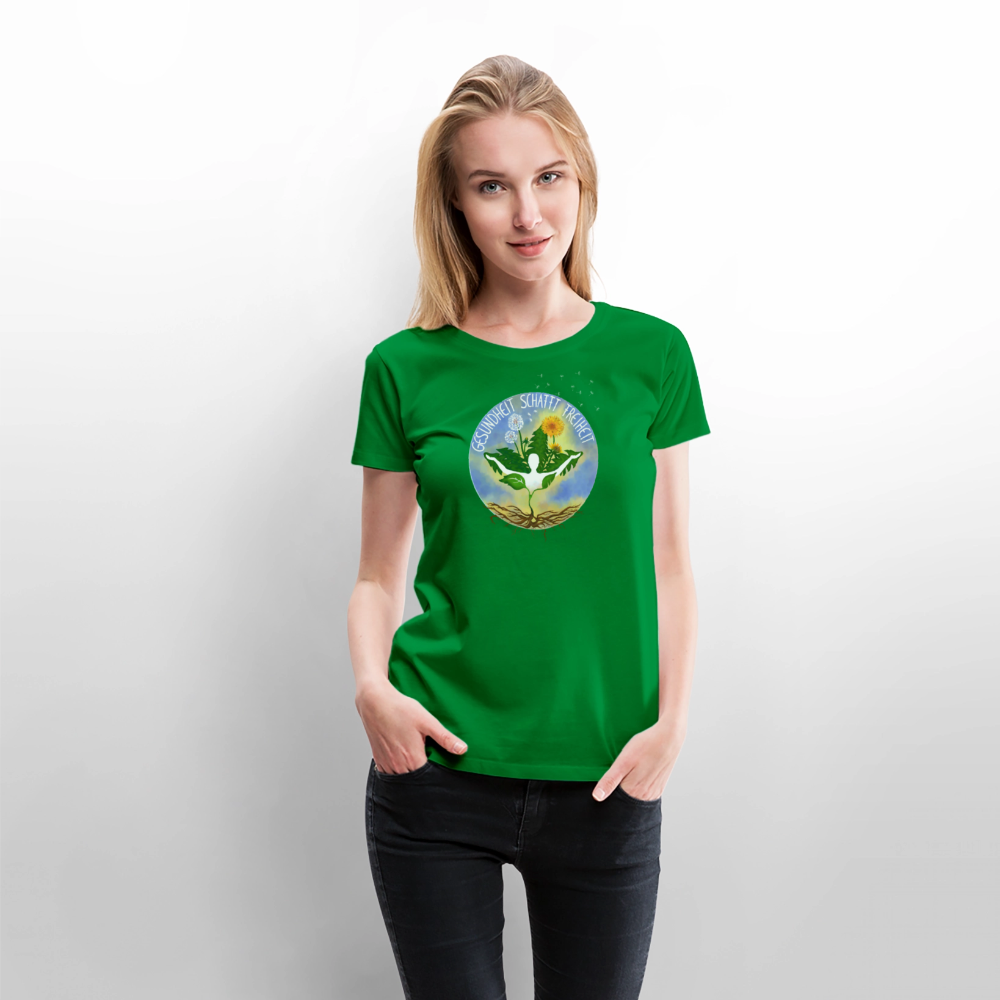 Gesundheit schafft Freiheit (Natürlich) / 100% Bio Frauen Premium T-Shirt (weiß) - Grün