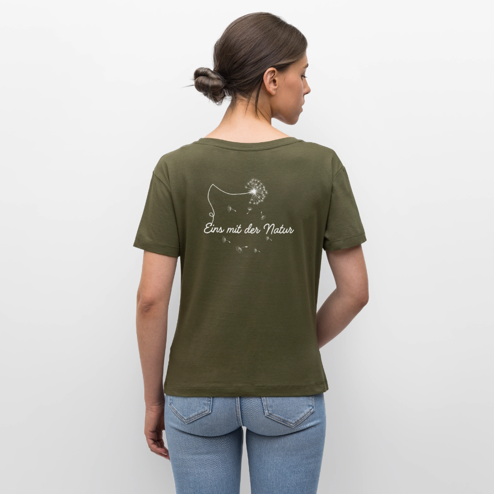Gesundheit schafft Freiheit (Eins mit der Natur) / 100% Bio Frauen T-Shirt Relaxed Rundhals - Khaki