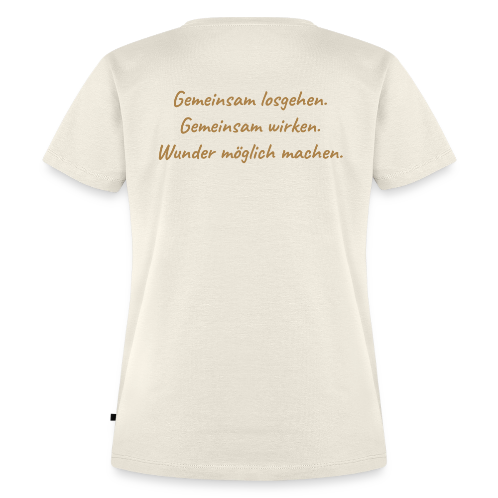 Die Eule / Gemeinsam losgehen - 100% BIO Frauen Premium T-Shirt - Naturweiß