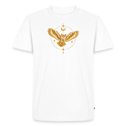 Die Eule / Gemeinsam losgehen - 100% BIO Männer Premium T-Shirt - Weiß