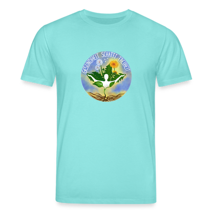 Gesundheit schafft Freiheit (3) / 100% Bio T-Shirt Herren (weiß) - Poolblau
