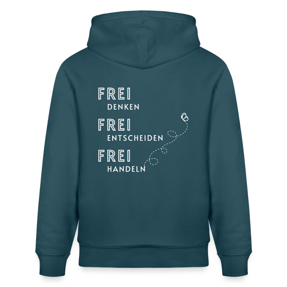 Gesundheit schafft Freiheit (FREI) / 100% Bio Unisex-Kapuzenpullover - Dunkles Petrol