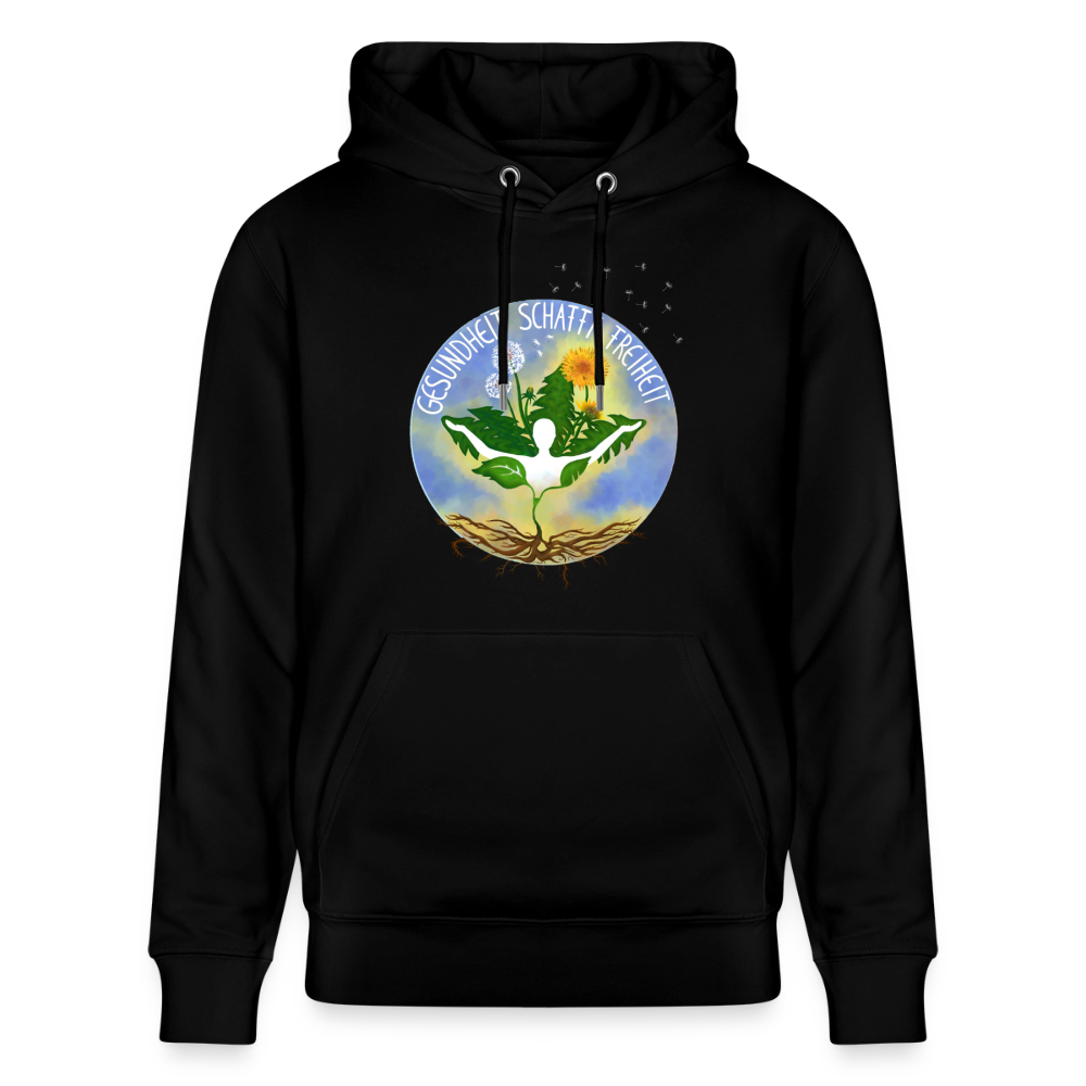 Gesundheit schafft Freiheit (FREI) / 100% Bio Unisex-Kapuzenpullover - Schwarz