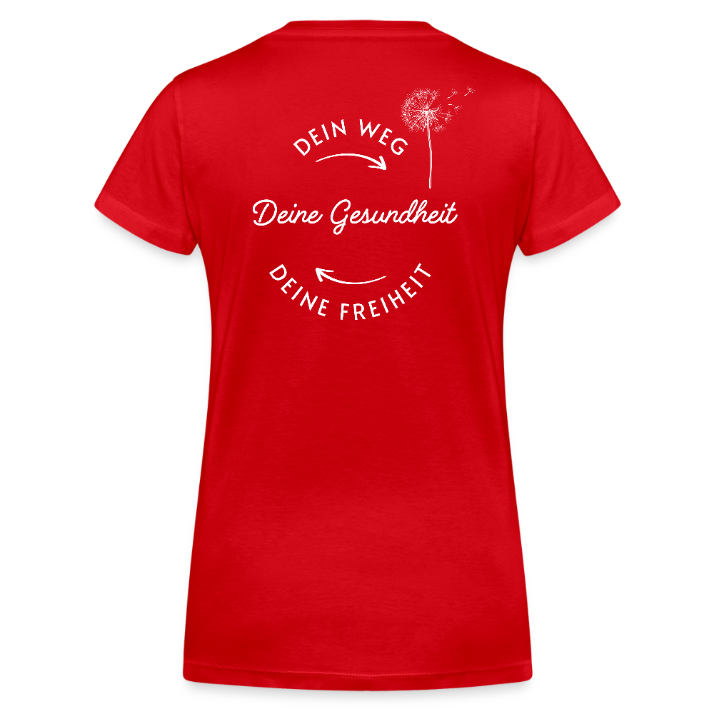 Gesundheit schafft Freiheit / 100% Bio Frauen Bio-T-Shirt mit V-Ausschnitt - Rot