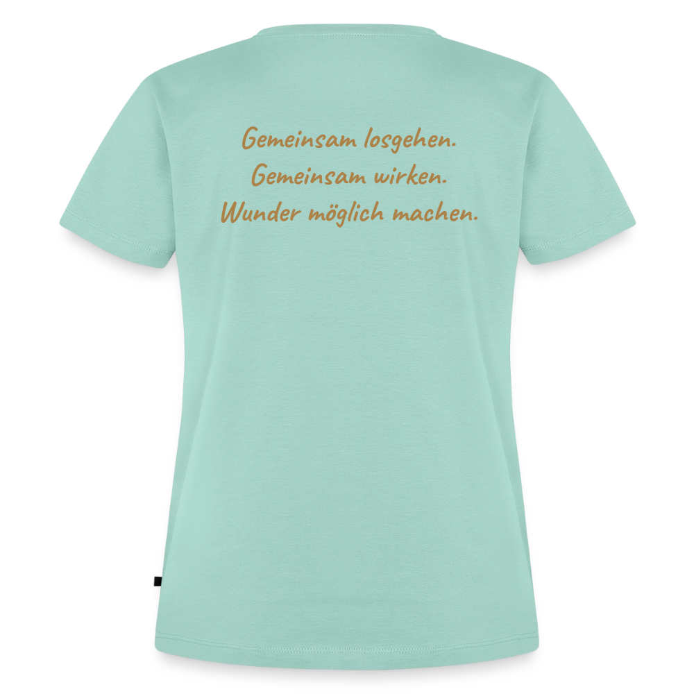 Die Eule / Gemeinsam losgehen - 100% BIO Frauen Premium T-Shirt - Mint 