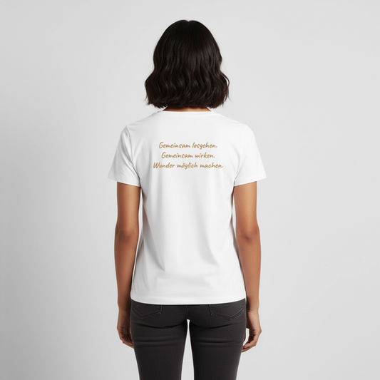 Die Eule / Gemeinsam losgehen - 100% BIO Frauen Premium T-Shirt - Weiß
