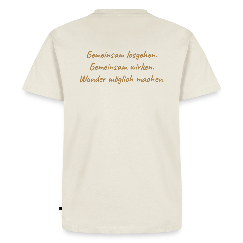 Die Eule / Gemeinsam losgehen - 100% BIO Männer Premium T-Shirt - Naturweiß