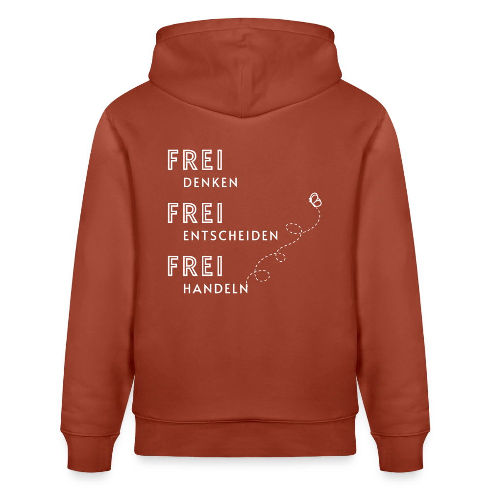 Gesundheit schafft Freiheit (FREI) / 100% Bio Unisex-Kapuzenpullover - Terrakotta