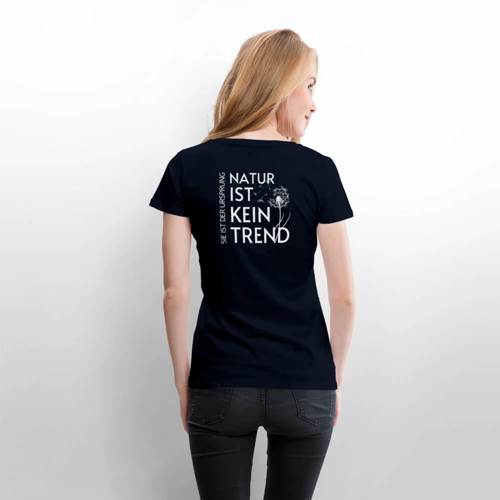 Gesundheit schafft Freiheit (Natur ist kein Trend) / 100% Bio Frauen Premium T-Shirt (weiß) - Navy