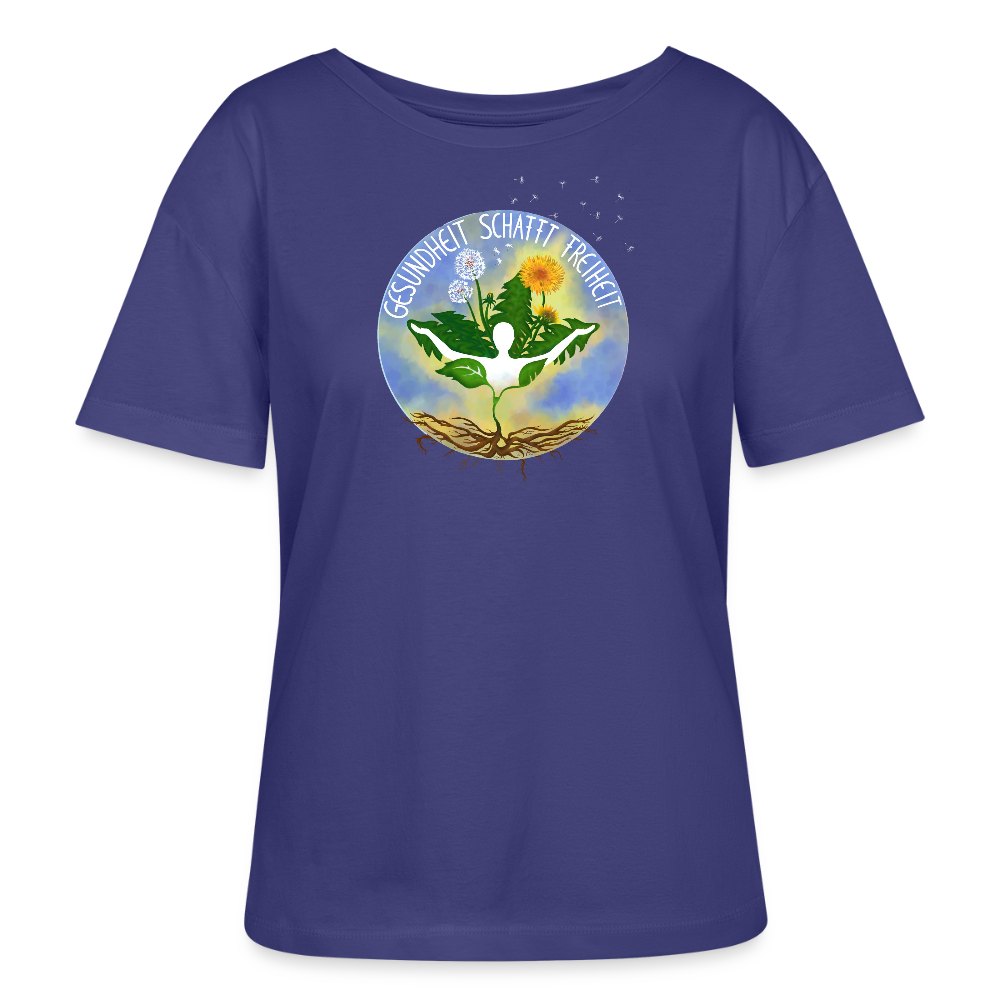 Gesundheit schafft Freiheit (Eins mit der Natur) / 100% Bio Frauen T-Shirt Relaxed Rundhals - Dämmerung