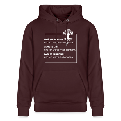 Wissen schafft Freiheit (Erzähle es mir) / Unisex Bio-Hoodie - Maroon