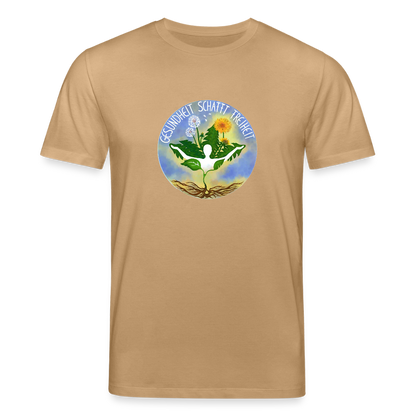 Gesundheit schafft Freiheit (3) / 100% Bio T-Shirt Herren (weiß) - Karamell 