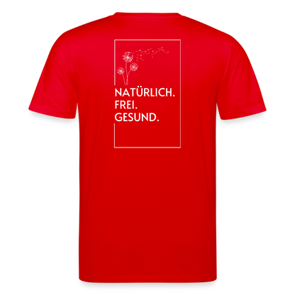 Gesundheit schafft Freiheit (Natürlich) / 100% Bio T-Shirt Herren - Rot