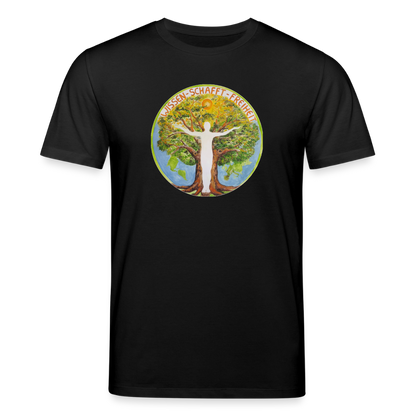 Wissen schafft Freiheit (Natürlich) / 100% Bio T-Shirt Herren - Schwarz